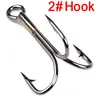 50Pcs/lot 2# 4# 6# 8# 10# Fishing Hook High Carbon Steel Treble Overturned Hooks Fishing Tackle Round Bend Treble Saltwater Bass ► Photo 3/6