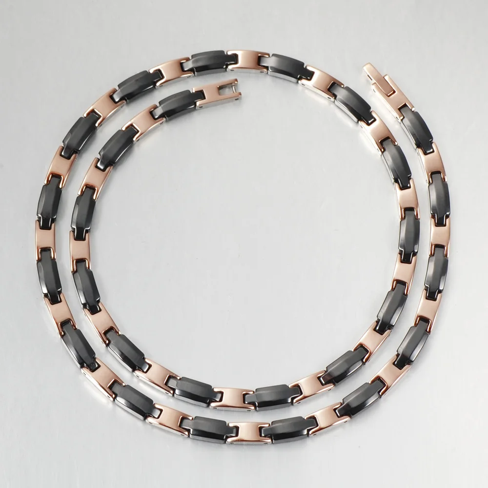 Wollet Jewelry 99.999% Германий черный керамика цепочки и ожерелья подвеска для женщин серебро или розовое золото цвет 316L нержавеющая сталь здоровья