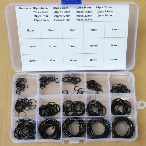 

15 Kinds Steel Internal Circlip Retaining Ring Snap Ring Washer Assortment Kit