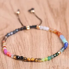 DIEZI 12 Созвездие счастливый камень Бусины простой браслет 3 мм бусины регулируемый браслет Богемия унисекс для женщин чакра браслеты