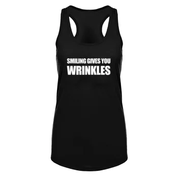 

Womens Smiling Gives You Wrinkles Fitness Workout Racerback Tank Tops