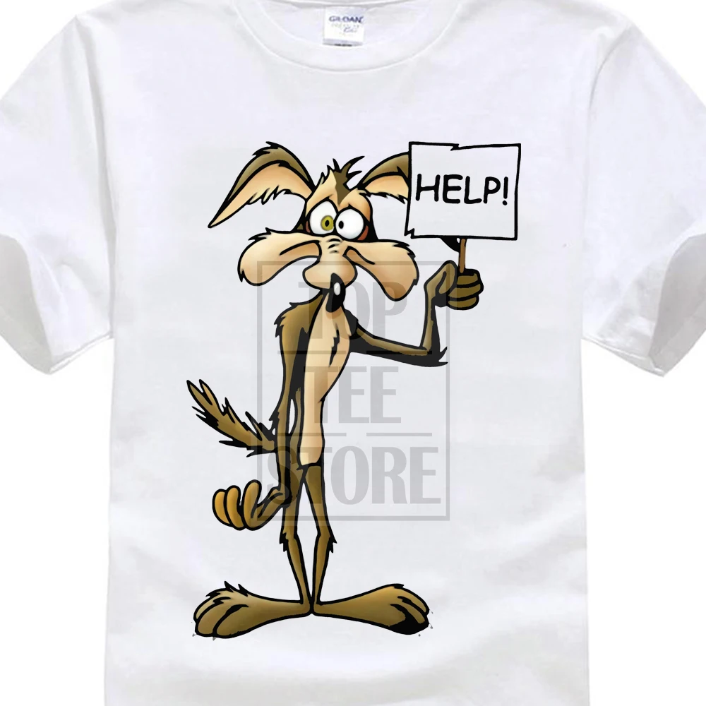 Wiley Coyote футболка Looney ttes Road Runner мультфильм Забавный из США