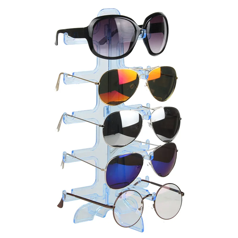 Jewelry Organizer Stand 5 Pair Plastic Sunglasses Eyeglass Glasses Rack Display Stand Organizer Show Holder Rack