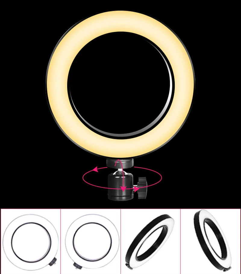

Lightupfoto Photography 20CM LED Mini Ring Light With ball head Set for Phone Live Show/Makeup Beauty/Fill-in LightingFotografia