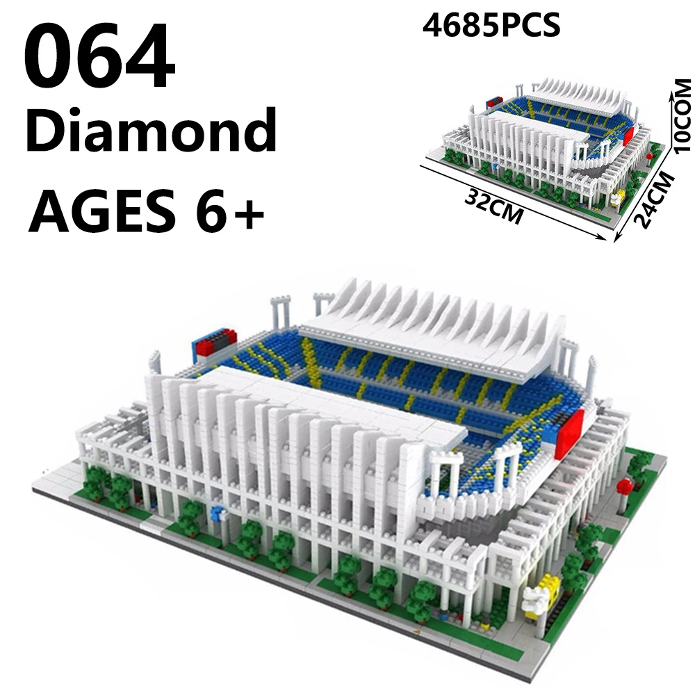 

World Famous Architecture Portugal Football Field Stadium 3D Model Mini Diamond Building Blocks Bricks Toy