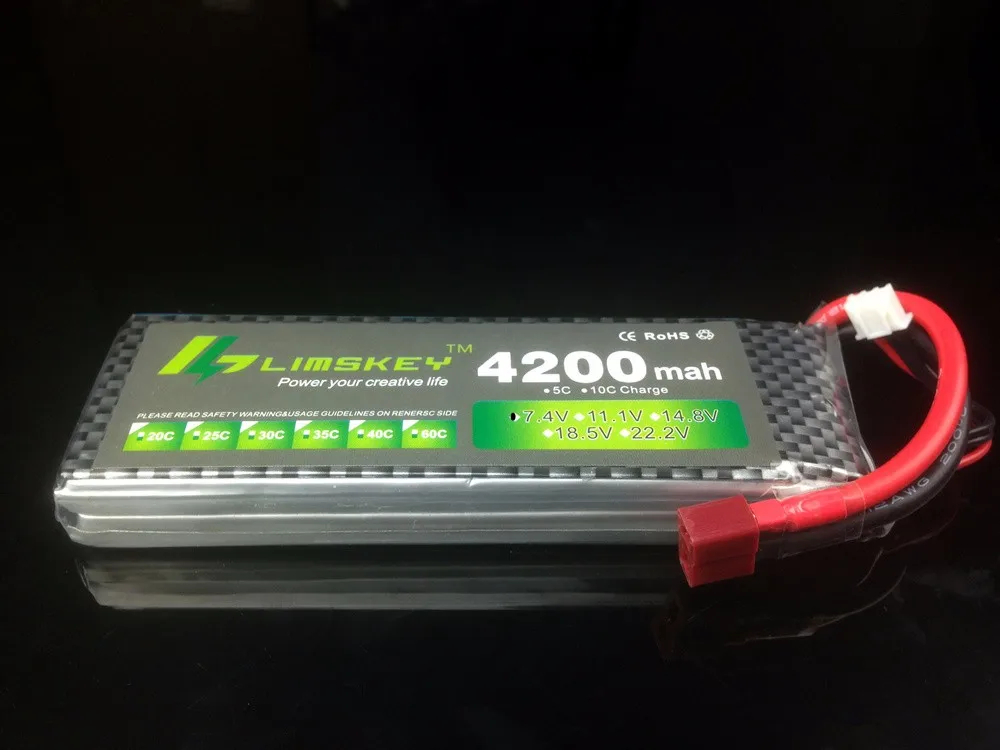 Limskey POWER 7,4 V 4200mAh 25C 2S LiPo аккумулятор с T/XT60 разъемом для RC автомобиля самолета вертолета 7,4 V 4200 mah 2S Lipo аккумулятор