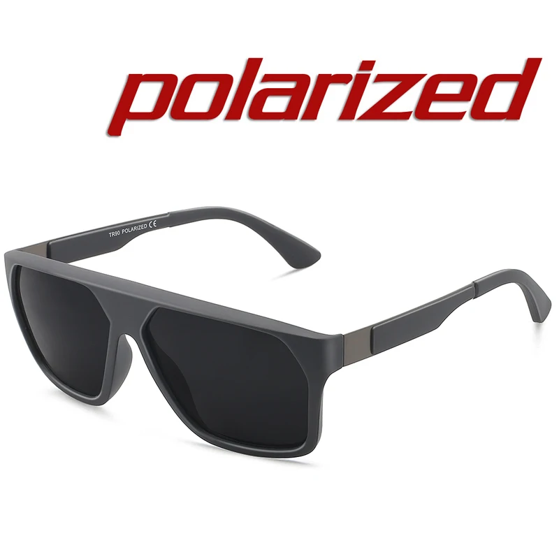 JULI классический Поляризованные спортивные солнцезащитные очки Для мужчин Для женщин мужской вождения Обёрточная бумага квадратная рамка плоские топ солнцезащитные очки UV400 gafas-де-сол MJ8012 - Цвет линз: C2 Grey Grey Grey