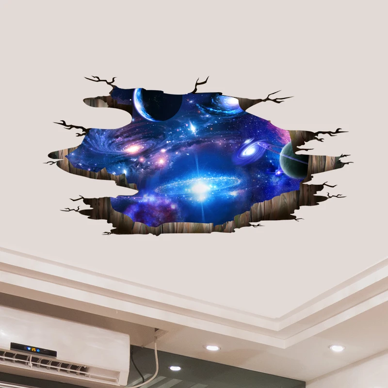 3d Wall Stickers Outer Space Cosmic Galaxy Planet Wall Decor