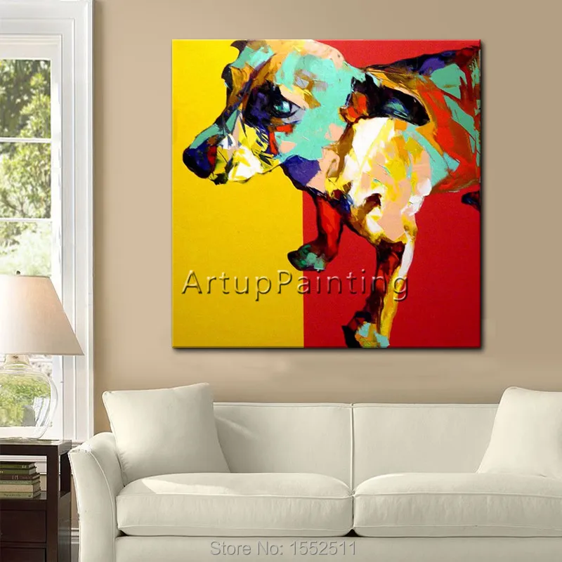 

Pop art dog Pets on canvas modern abstract oil painting handmade oil painting Animal Pop Art Home Decor Living Room1