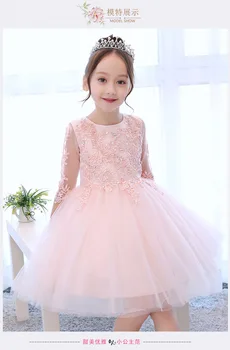 

2019 High Quality Handmade Flower Baby Girl Dress Child Half Sleeves Butterfly Pink Mesh Ball Gowns Kids First Communion Dresses
