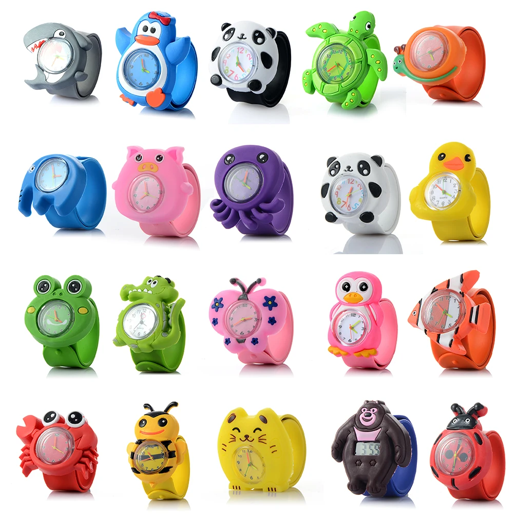 Горячие 3D 16 формы в виде животных милые детские часы с героями мультфильмов детские силиконовые кварцевые наручные часы для маленьких
