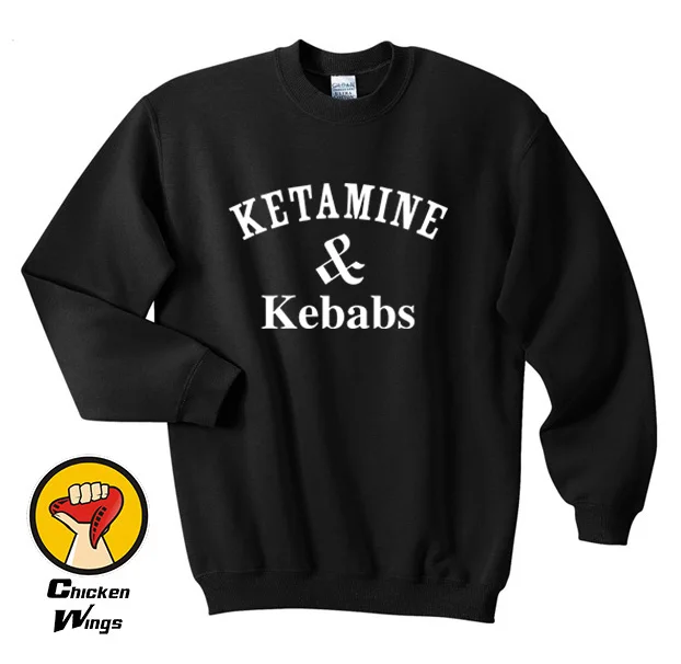 

Ketamine & Kebabs sweatshirt Cocaine And Caviar Protein Shakes Pizza Unicorn Dope Top Crewneck Sweatshirt Unisex More Colors