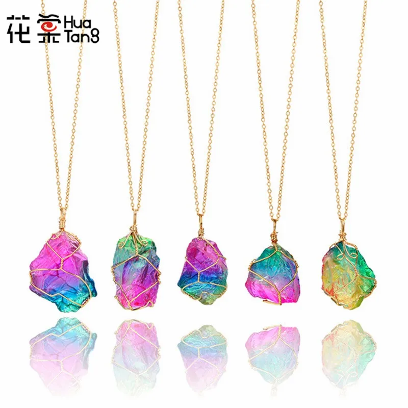 Declaración de mujer de plata oscuro púrpura Collar Cadena Diamante Cristal De Imitación