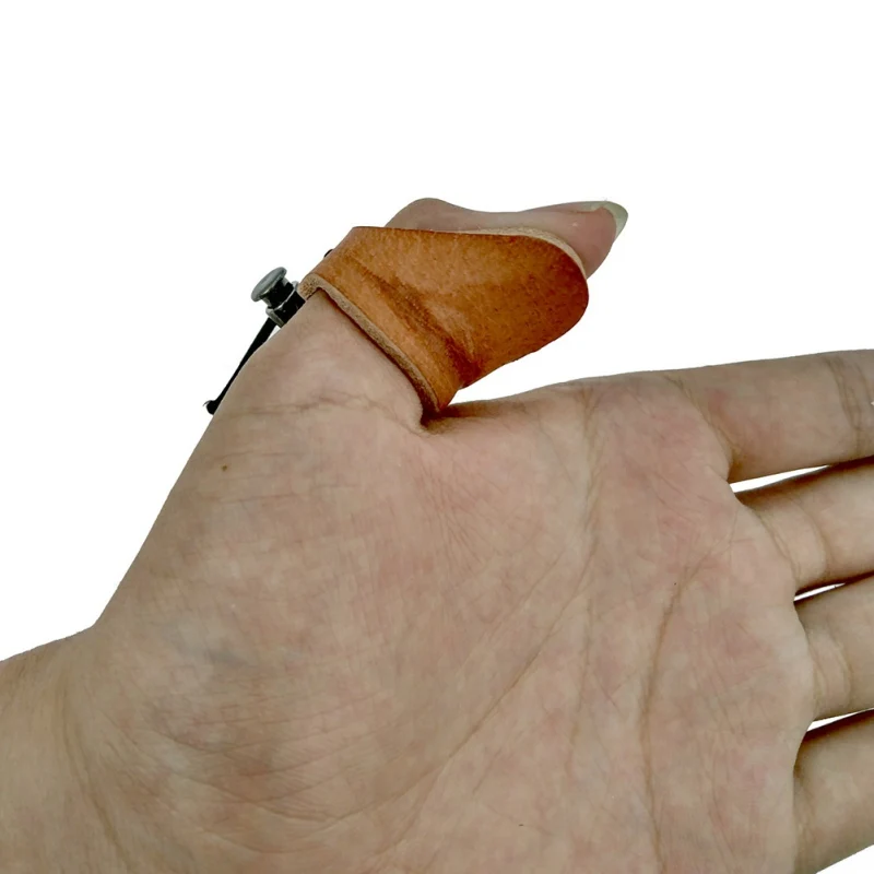 

Soft Leather Thumb Ring Archery Finger Protector Leather Adjustable Hunting Practice Archery Pull Arrow Broadheads Shooting