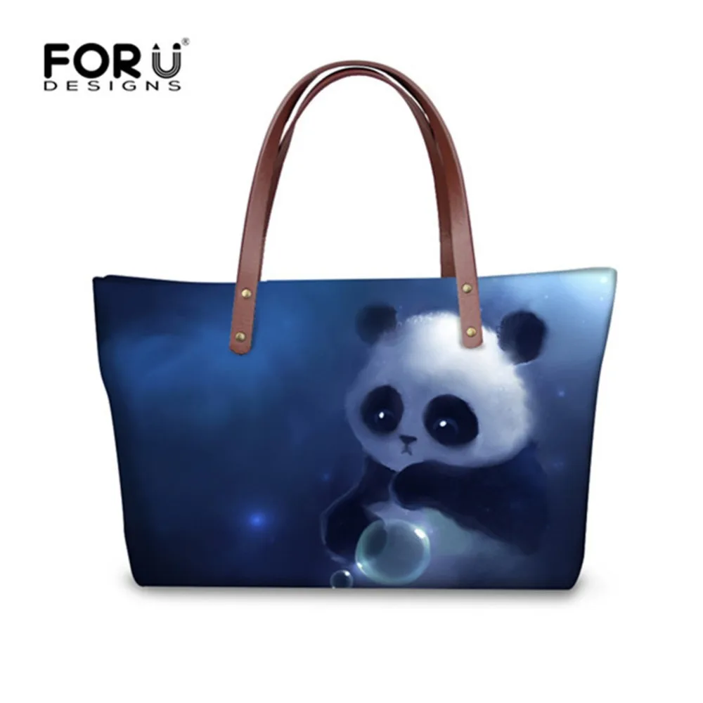 Women Large Tote Top Handle Shoulder Bags Panda Animal Satchel Handbag