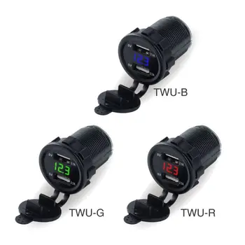 

1PC DC 12V 24V 3.1A Dual USB Car Charger Voltage Voltmeter Motorcycle Marine Boat