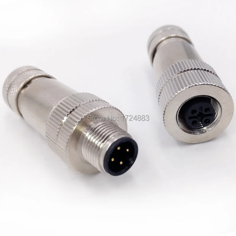 

M12 Sensor Waterproof connector Matel Signal shielding Male Female screw threaded 4 5 8 Pin