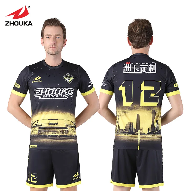 

Fashion 2018 2019 Soccer Jerseys Uniform Design Your Name Number Football Wear Suit For Men Fitness Breathable Men Tracksuit