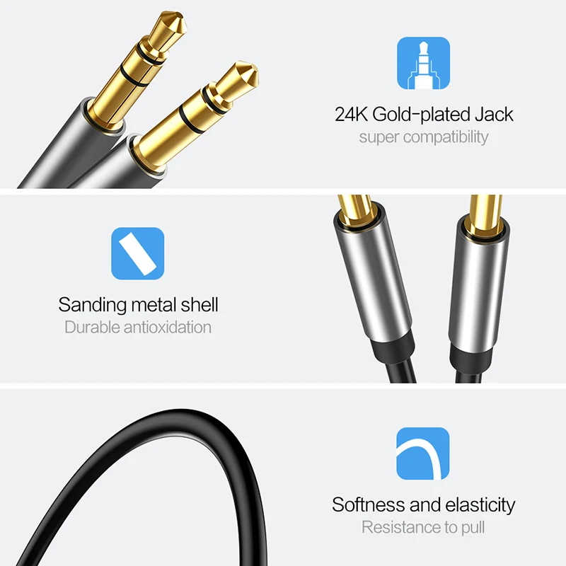 LINGCHEN 3.5mm Aux Cable For Car Jack 3.5mm Audio Cable Headphone Speaker Gold Plate Audio Video Cable For Xiaomi Redmi Huawei LINGCHEN 3.5mm Aux Cable For Car Jack 3.5mm Audio Cable Headphone Speaker Gold Plate Audio Video Cable For Xiaomi Redmi Huawei