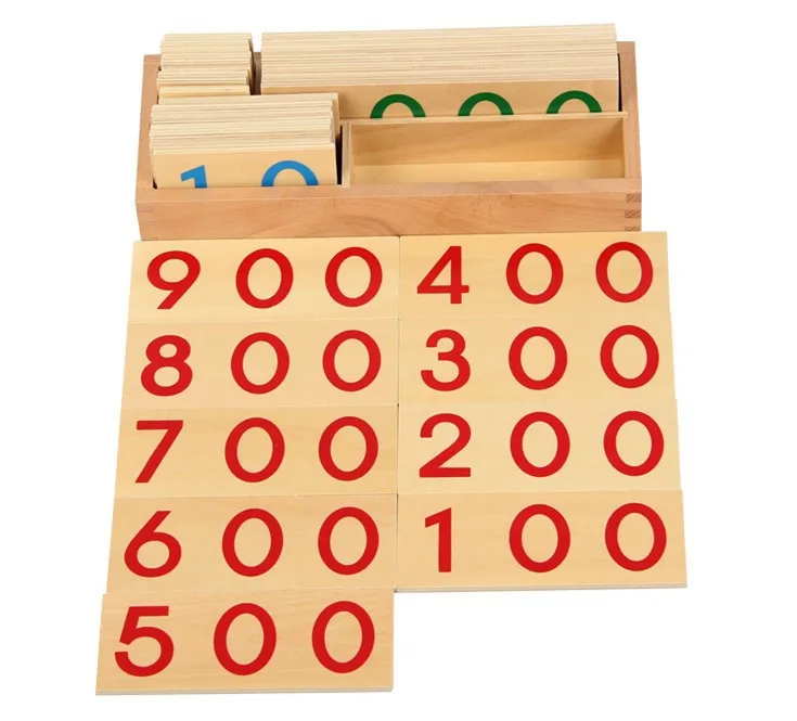 Детские игрушки Монтессори математическая игрушка маленькие цифровые деревянные карты с коробкой(Nmuber 1-9000) Развивающие Игрушки для раннего обучения подарок ребенку