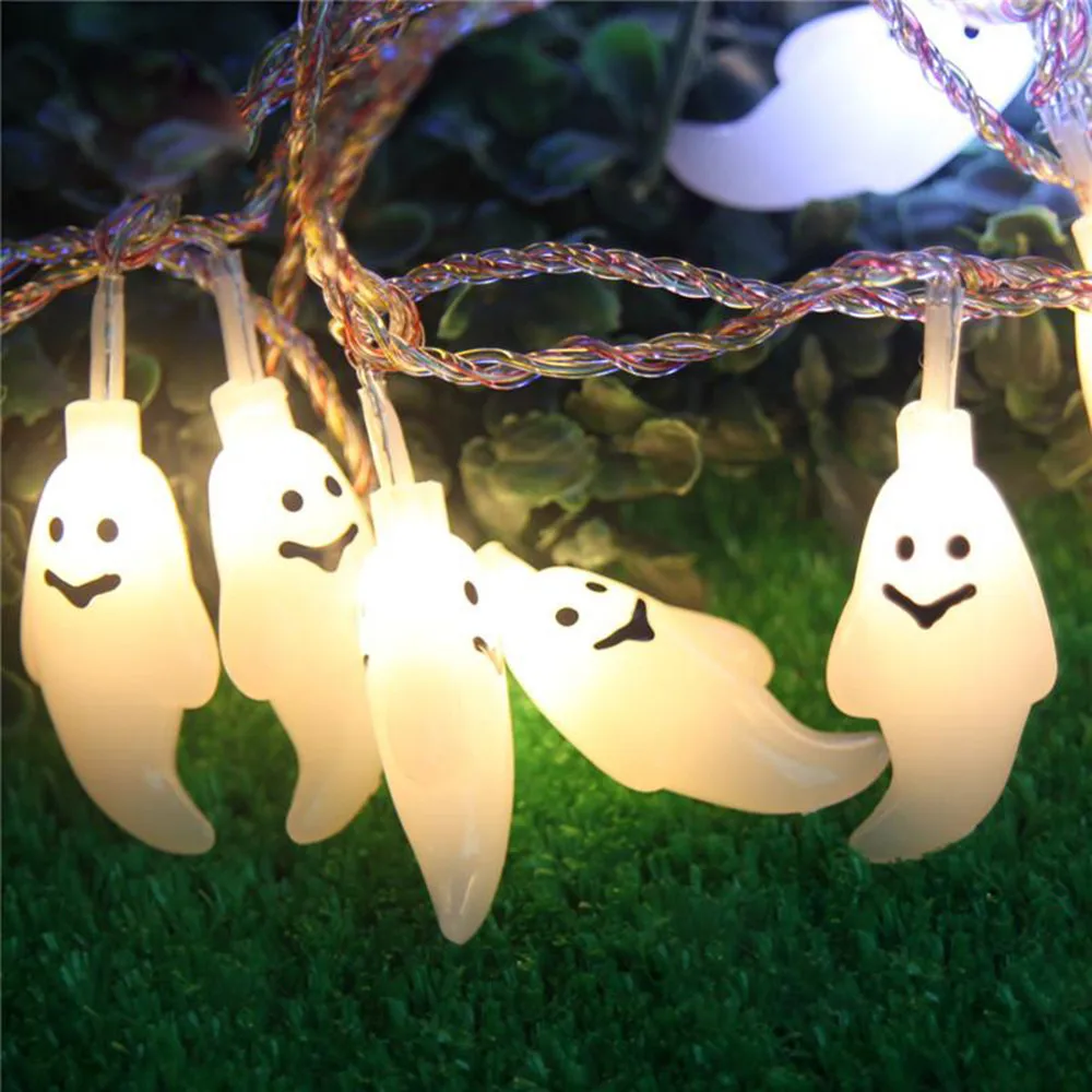 Cute Halloween Led String Light 5M 20LED Ghost Skull Decorative Lights Fairy Garland Outdoor Indoor Decoration Battery Powered