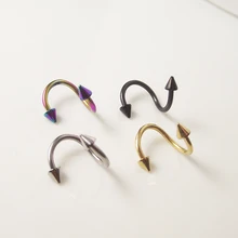 2шт 16 г острие из нержавеющей стали конус закрученный в спираль кольца губы уха S Labret украшения для ушного пирсинга