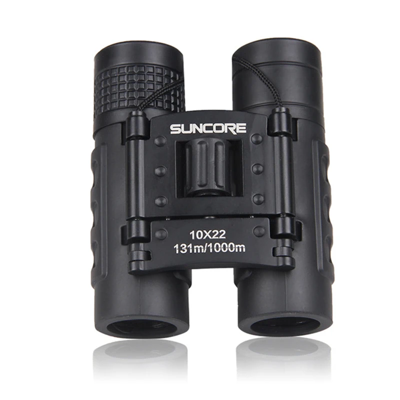 Suncore охотничий Карманный бинокль Hd 10X22 бинокль Professional телескоп Zoom Vision легкий черный - Цвет: Black