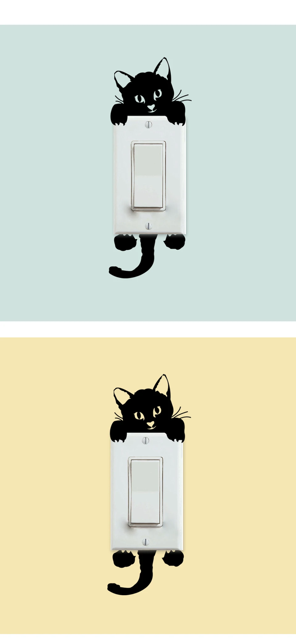 DIY Забавный милый кот Переключатель стикер s стикер стены s украшение дома украшение спальни и гостиной Наклейка на стену