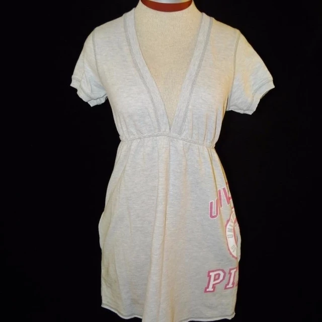 University Of Pink Dress Size S Small French Terry Gray V Neck University Of Pink Dress Size S Small French Terry Gray V Neck Victoria Secret