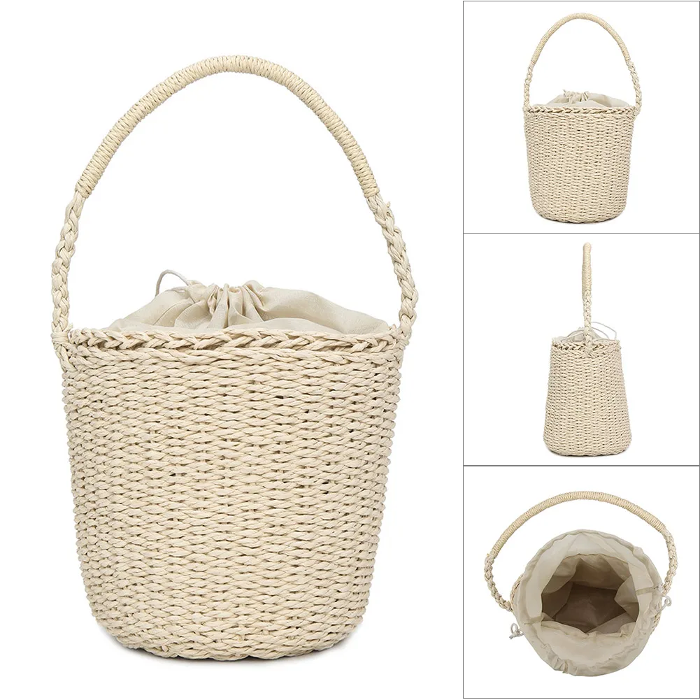 

2019 New Fashion Women Handbag Straw Woven Tote Large Capacity Summer Beach Shoulder Bag Party Shopping WML99
