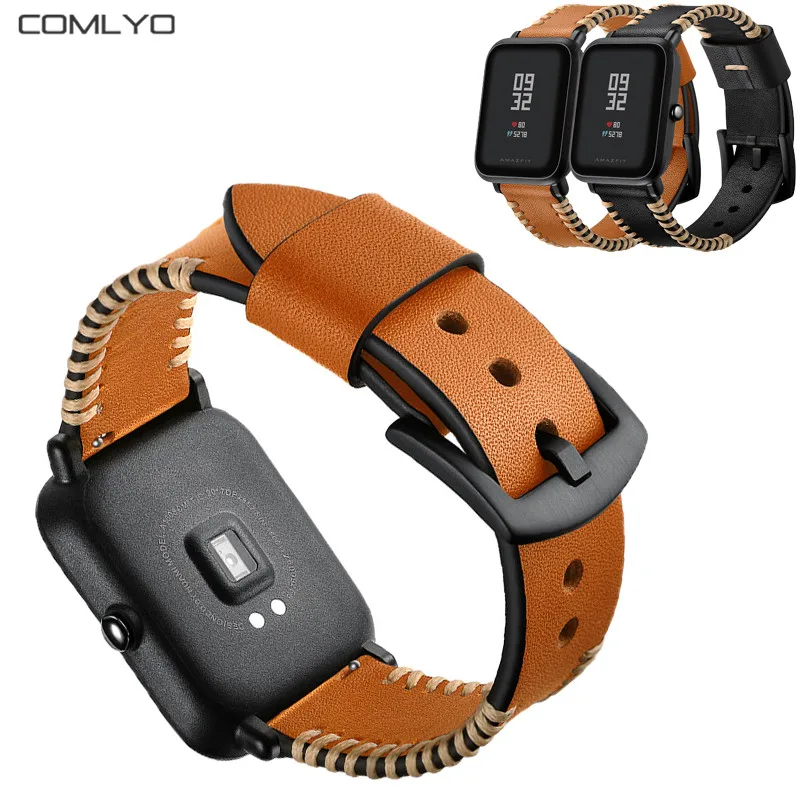 Ремешок кожаный для Xiaomi Huami Amazfit BIT оригинальный спортивный смарт браслет galaxy Watch 42