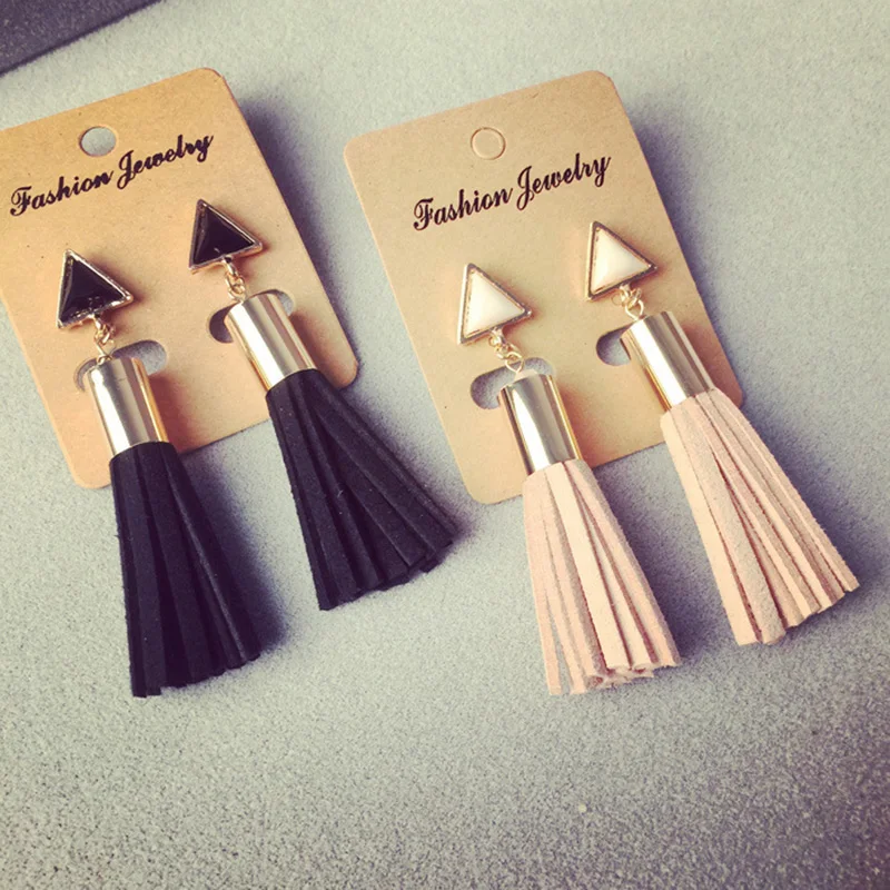 

BOHO Bohemia Triangle Long Tassel Earrings Vintage Fringed Geometric Drop Earrings Ear Gift Fashion Jewelry Pendientes oorbellen