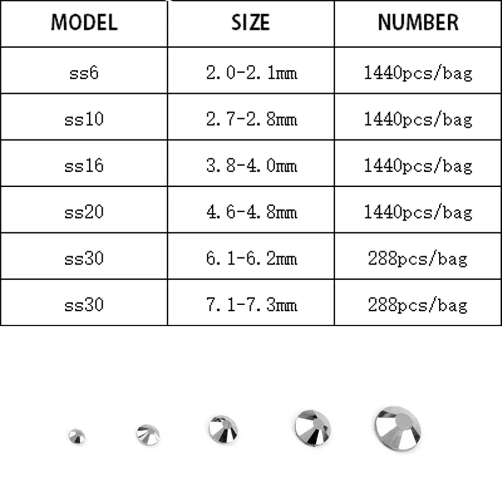 А++ высокое качество исправление стразы SS3-SS40 кристально чистая СТРАЗА и декоративные камни для одежды сумки обувь