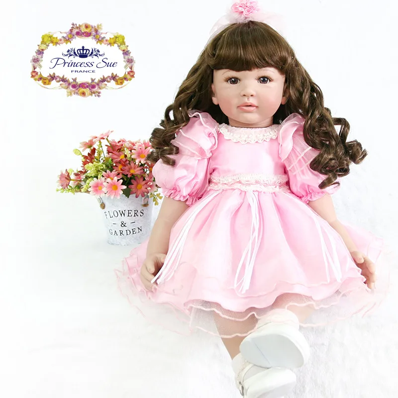 

22 Inch Reborn Baby Girl Doll Soft Silicone Vinyl Babies Reborn Realistic Princess Baby Toy Doll For Children's Day Xmas Gifts