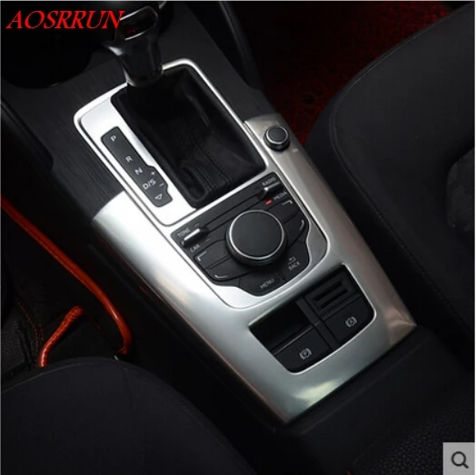 

carbon stainless steel gear stick control panel stick shift for Audi A3 hatchback sedan 2013 2014 2016 accessories car-styling