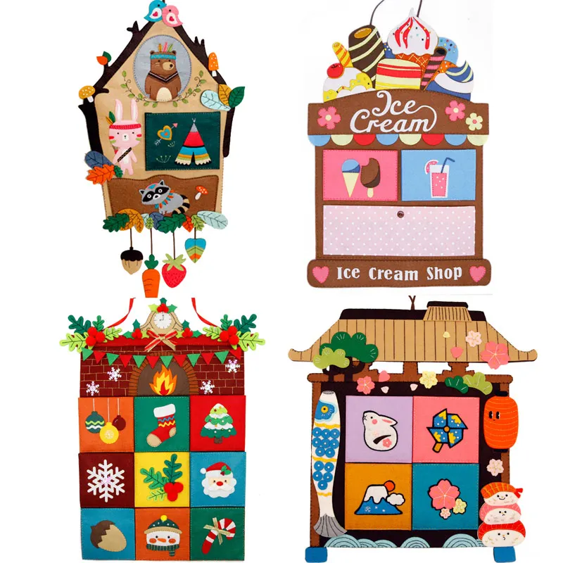 

DIY Storage Bag Manual Work Handmade Sewing Big Size Felt Wall Hanging Buggy Bags For Bedroom Decoration Felt DIY Package