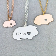 Personalizado cobaia colar cobaia presente bonito animal de estimação presentes originais jóias pingente animal dropship aceito yp6059