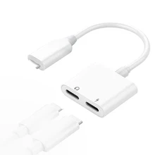

For Lightning Splitter Double Headphone Adapter for iPhone 7 8 Plus X Charging Music or Call For Earphone Audio Charge Adapter