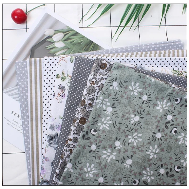 

7 Colors Patchwork High Quality DIY Sewing Mixed Style Floral Print 100% Cotton Fabric Cloth Material 7 Sheet 100cmx150cm-20 25