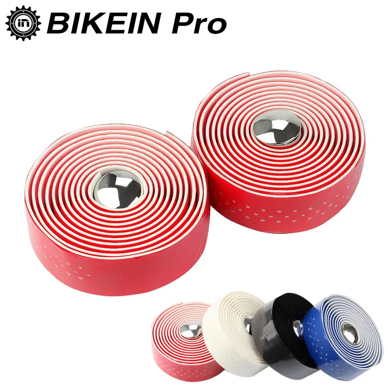 

BIKEIN 1 Pair Road Bicycle PU Handlebar Tape+ 2 Bar Ends Plugs With Handlebar Finishing Tape 200cm Cycling Bike Accessories