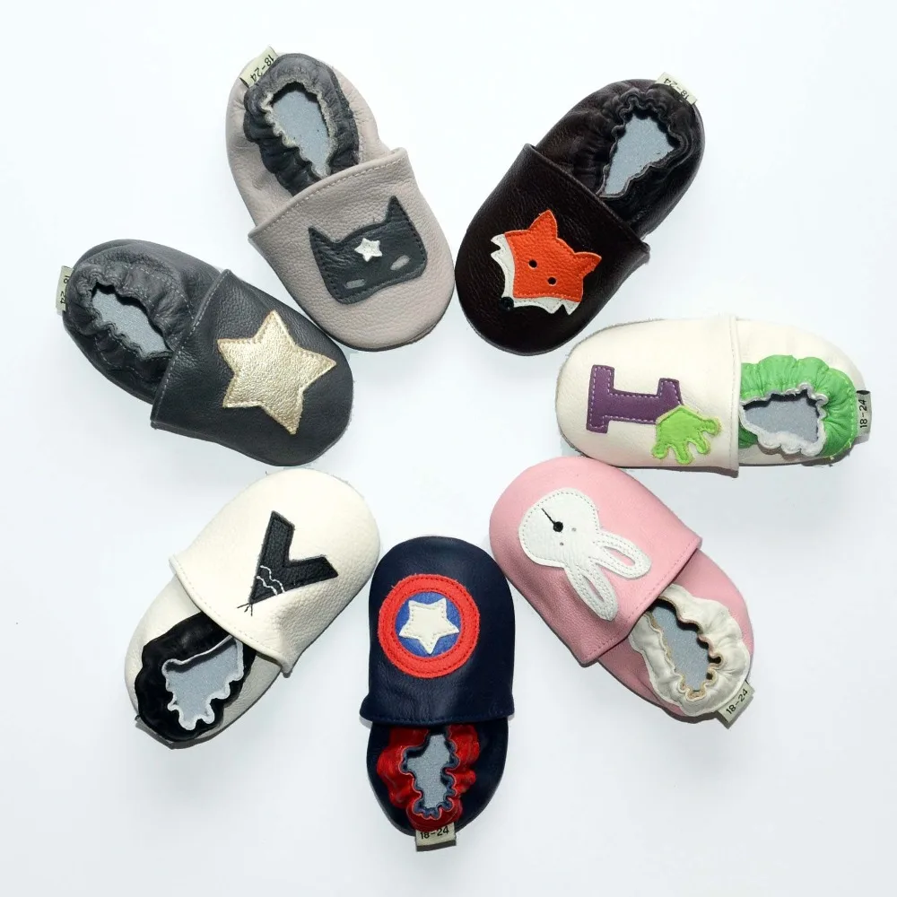 2018 Baby Girls Boys Cartoon Genuine Leather First Walkers Toddler