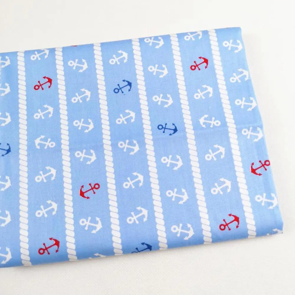 

Sea anchor Cotton Fabric Kids Textile Patchwork Cloth DIY Sewing Quilting Fat Quarters Tecido Material For Baby&Child Tissus