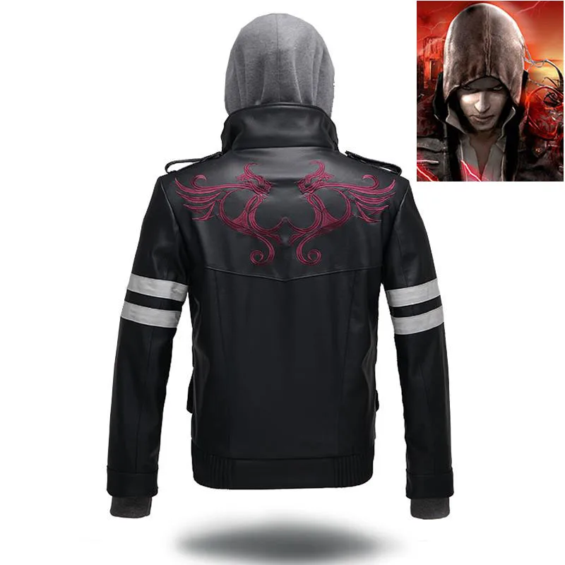 

Game Prototype Jacket Cosplay Costume Alex Mercer PU Leather Long Sleeve Embrodiery Coat Personas Men Jackets Quality for Men