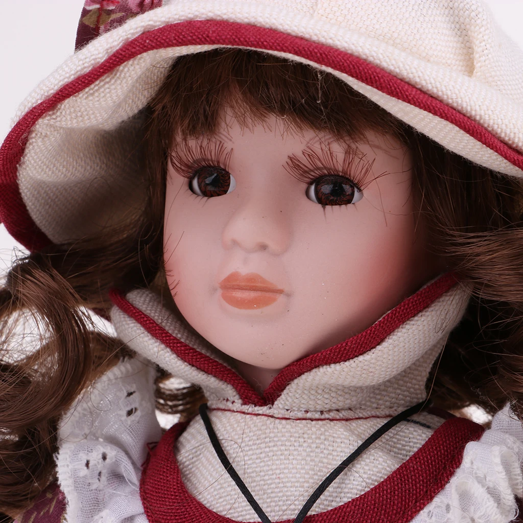 2 шт. 30 см Прекрасный фарфор девушка кукла люди фигура с платьем шляпа набор детские подарки