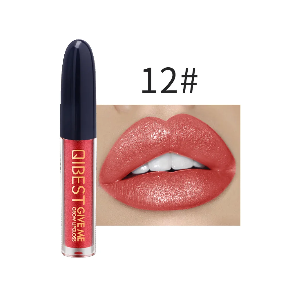 18 colors Lipgloss Sexy Liquid Lip Gloss non-stick cup lip gloss Glitter Flip liquid Long Lasting Waterproof makeup cosmetics - Цвет: 12