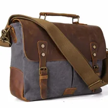 Винтажная Мужская холщовая сумка-мессенджер, лошадь, сумасшедшая кожа, мужские мягкие сумки, школьная сумка, мужские военные Висячие Сумки, сумки-мессенджеры