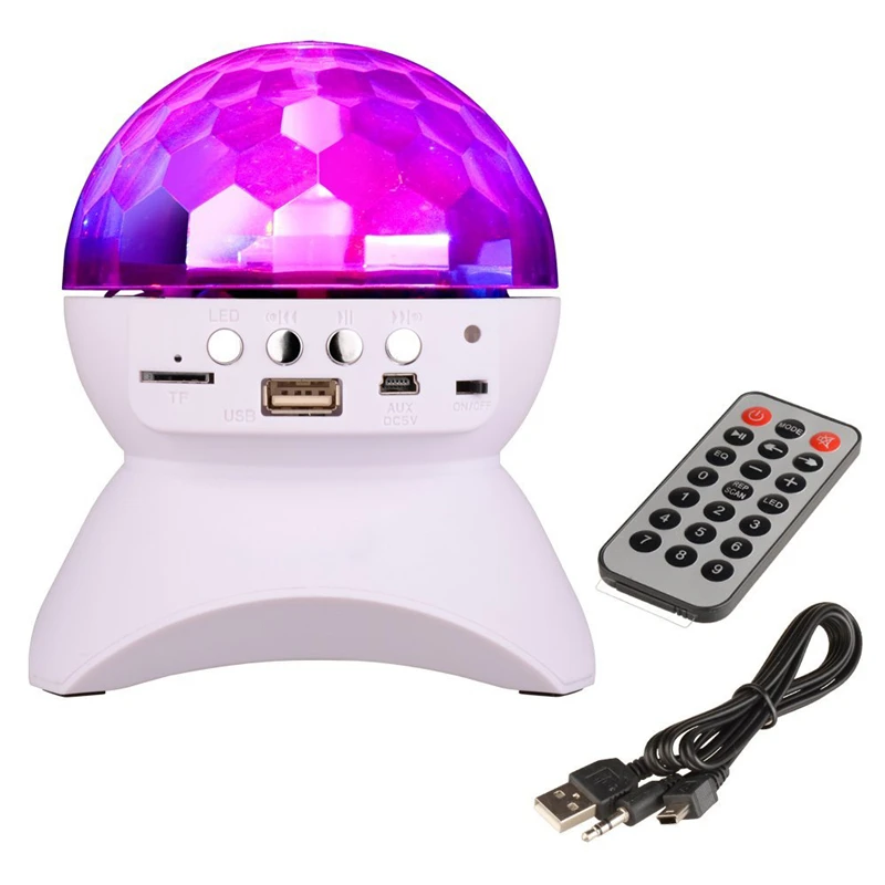 Bluetooth динамик сценический светильник контроллер RGB светодиодный кристалл магический шар эффект светильник DJ клуб диско вечерние светильник ing USB/TF/FM радио