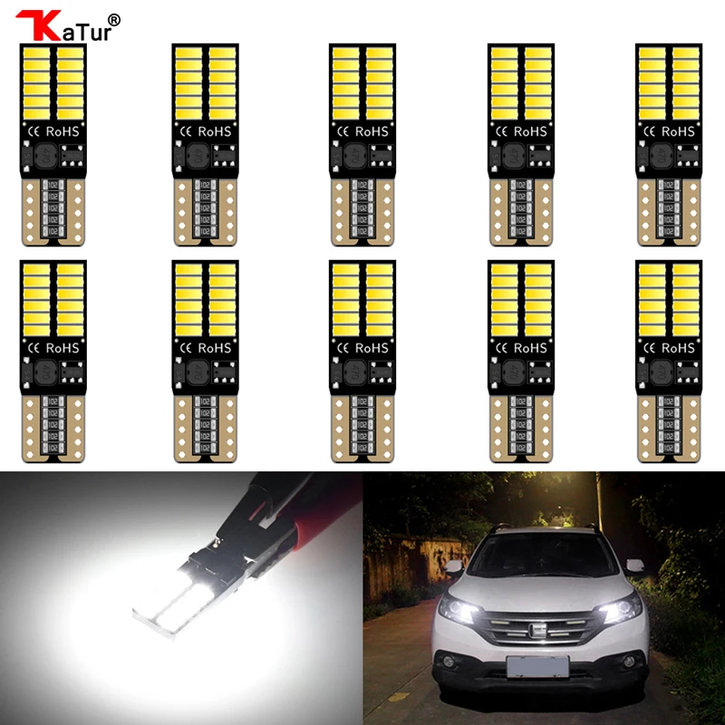 Katur 10 шт. T10 LED CANBUS W5W супер яркая светодиодная лампа 194 168 2825 Readind лампы для номерного
