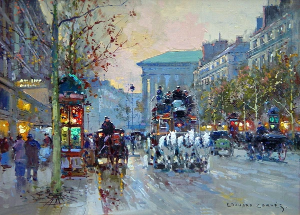 Edouard Cortes Oil painting Paris Street Art Wall Prints on Canvas Scenery Decor