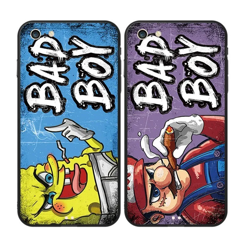 Y-ZU Phone Case For iPhone 6 6s 7 8 6/7/8 plus X Original Relief Cartoon Coloured Drawing Hand Shell Silicone edge protection |